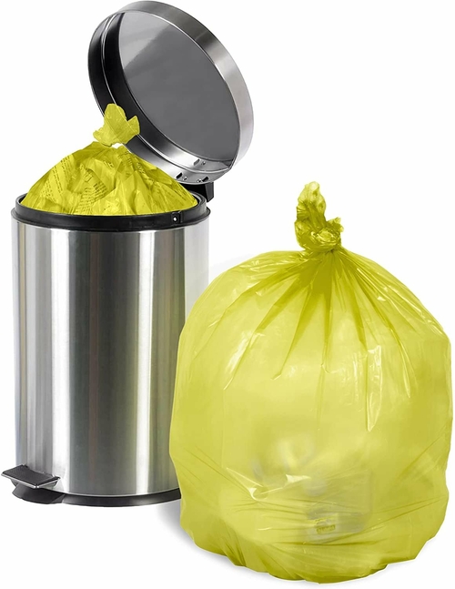 Pack of 25 Yellow Trash Bags 40 x 48. Ultra Thin Polyethylene Liners