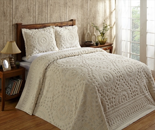 Better Trends BSRIDOIV Double & Full Rio Bedspread- Ivory - 96 in.