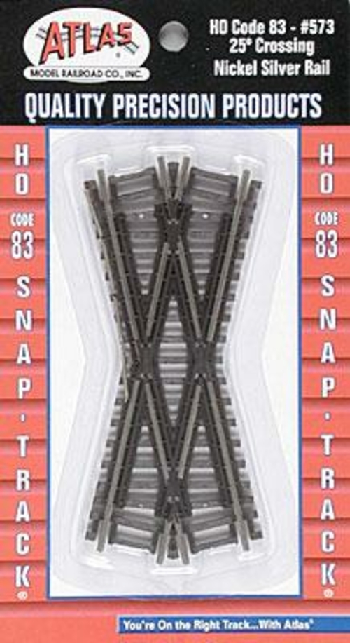 Atlas Model Railroad ATL573 HO CodeCode 83 25 deg Crossing