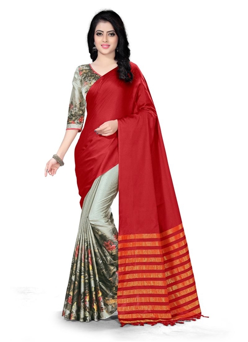 Generic Women's Handloom Cotton Soft Silk Saree