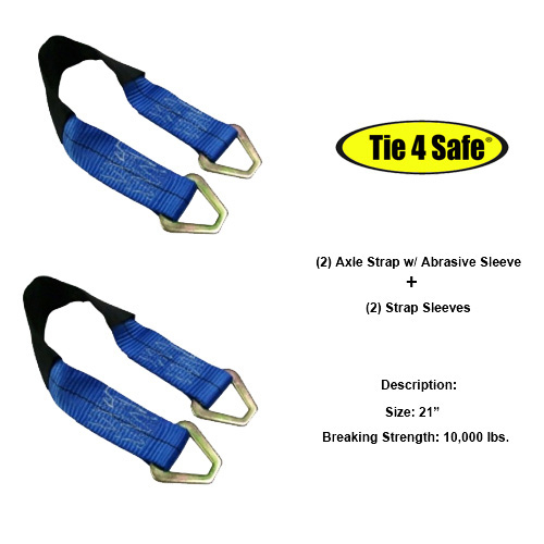 Tie 4 Safe RT41A-72M18-BL-C-12 2 x 72 in. Axle Straps with Abrasive Sl