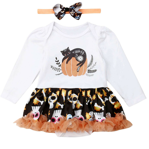 Infant Baby Kid Girl Halloween Dress Clothes Long