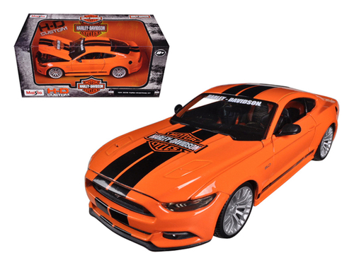 2015 Ford Mustang Harley Davidson Orange 1/24 Diecast Car Model by