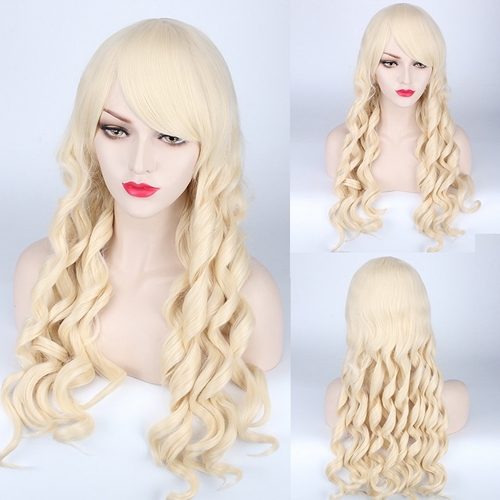 Fashion Lolita Long Wavy Blonde Brown Cosplay Wig