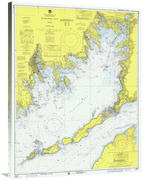 Global Gallery GCS-450524-40-142 40 in. Nautical Chart - Buzzards Bay 