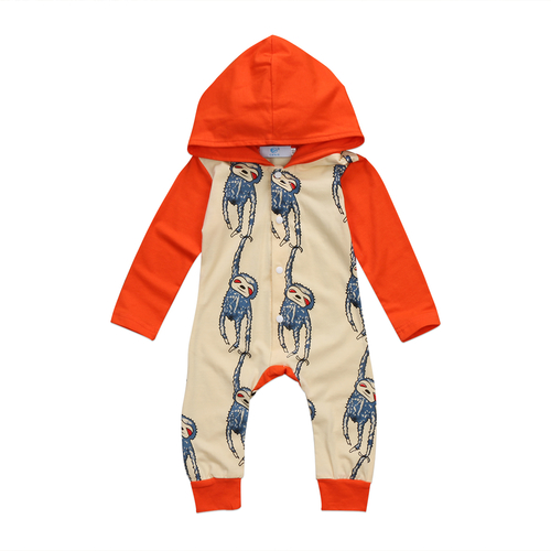 Funny Monkey Cute Hooded Infant Newborn Baby