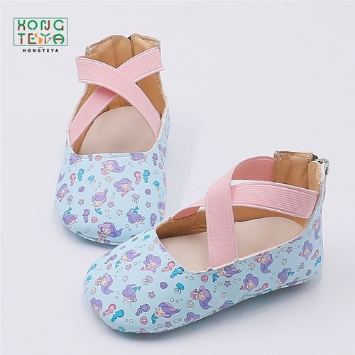 Newborn Baby Girls Shoes Mermaid Printed Ballet