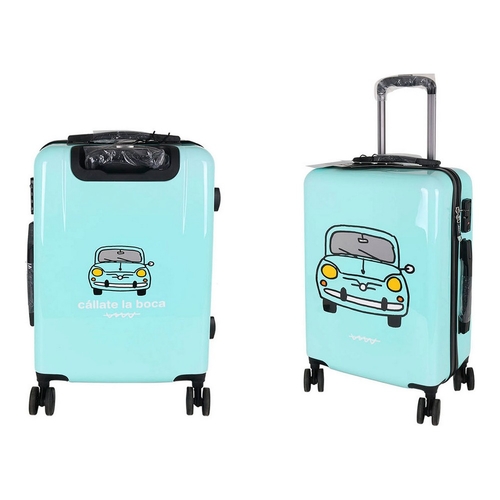 Cabin suitcase Cállate la Boca Car Celeste 39 x 22 x 57 cm