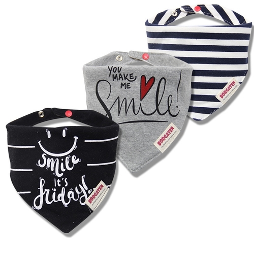 3pcs Cotton Bandana Bibs Baby Babador Feeding