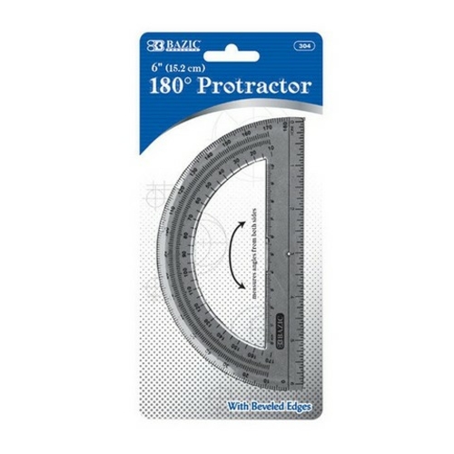 Bazic 304  Semicircular 6" Protractor Pack of 24    