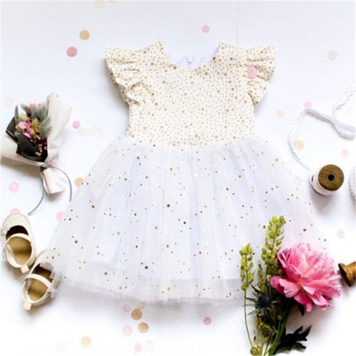 Kid Baby Girl Sequin Princess Dress Girl Stars