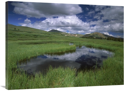 30 x 40 in. Cumulus Clouds Reflected in Pond at Guanella Pass, Ara