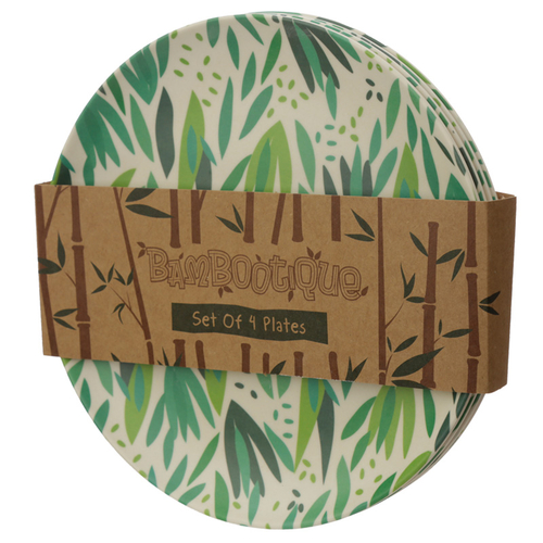 Bamboo Composite Willow Reusable Plate Set of 4