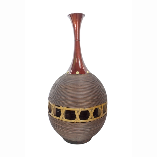 Heather Ann Creations W70188 30 in. Clayton Spun Bamboo Vase with Deco