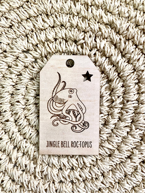 Main Wooden Christmas Swing Tag - Octopus image