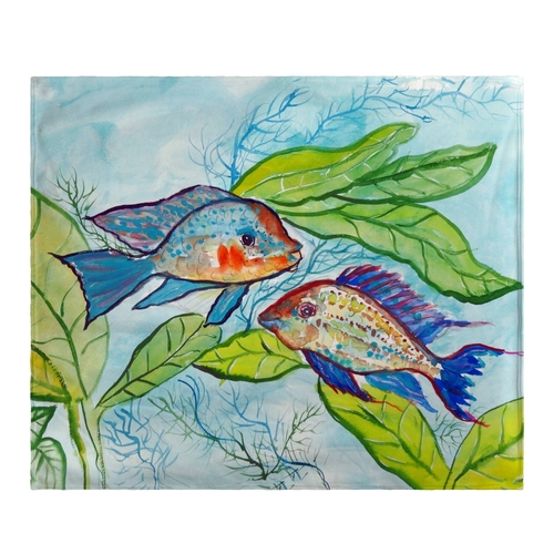 Betsy Drake BK642 Pair of Fish Fleece Throw