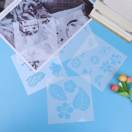 Plastic Relief Flower Shaped Reusable Stencil