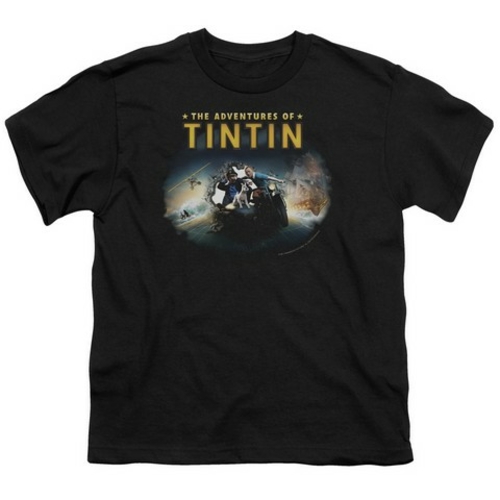 Trevco Tintin-Journey Short Sleeve Youth 18-1 Tee- Black - Medium