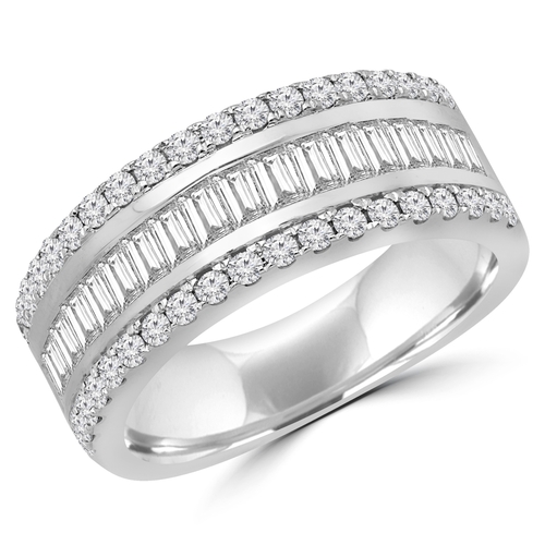 Majesty Diamonds MDR190104-3 0.87 CTW Baguette Diamond Vintage Three-R