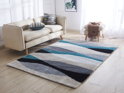 Amazing Rugs AC1024-23 2 x 3 ft. Aria Gray & Turquoise Soft Pile Hand 