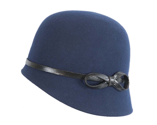 Navy felt bucket hat