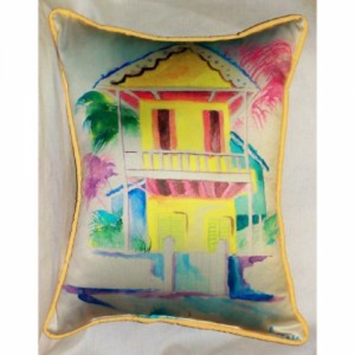 Betsy Drake ZP231 W. Palm Hut Yellow Throw Pillow- 20 x 24 in.