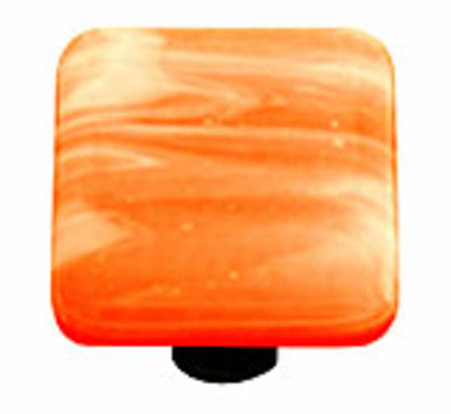 Hot Knobs HK2054-KA White Swirl Opal Orange Square Glass Cabinet Knob 