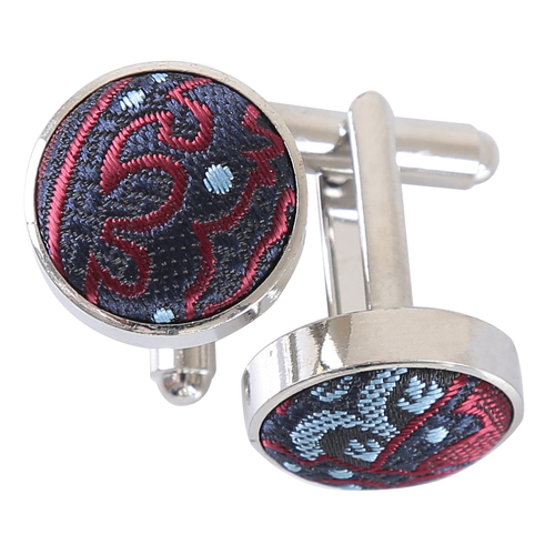 Royal Paisley Cufflinks - Burgundy & Navy