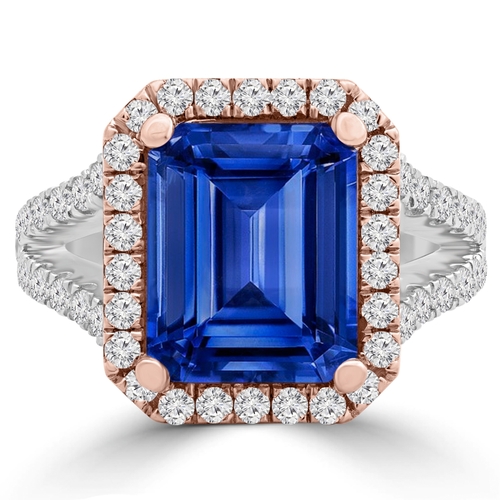 Majesty Diamonds MD190268-7.75 4.25 CTW Emerald Purple Tanzanite Split