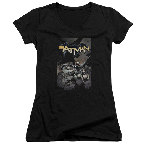 Trevco BM2663-JV-5 Batman One-Junior V-Neck T-Shirt, Black - 2X
