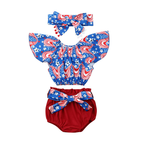 UK Inants Baby Girl July 4th Independence Day Top