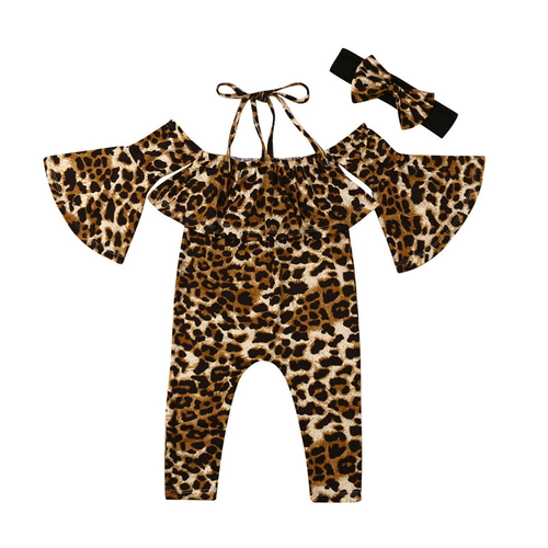Streetwear Kids Girls Leopard Clothes Sets Summer