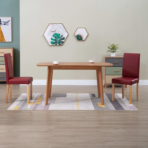 Dining Chairs 6 pcs Red Faux Leather