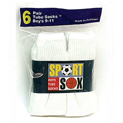 DDI 2349335 Boy's White Tube Socks - Size 9-11 Case of 180