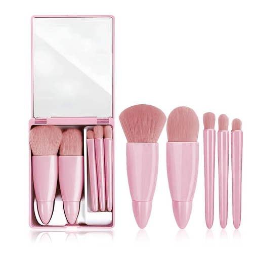 Travel Size Mini Makeup Brushes Set with Mirror Small Complete