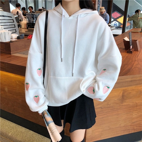 Winter Korean Streetwear Women Hoodies Pullover