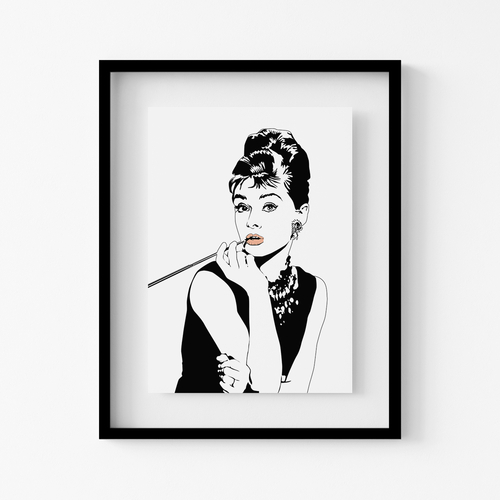 Audrey Hepburn fashion wall art