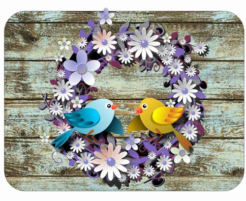 Wilderness Bird Wild Life Flower Colorful Art Mousepad 7 x 9