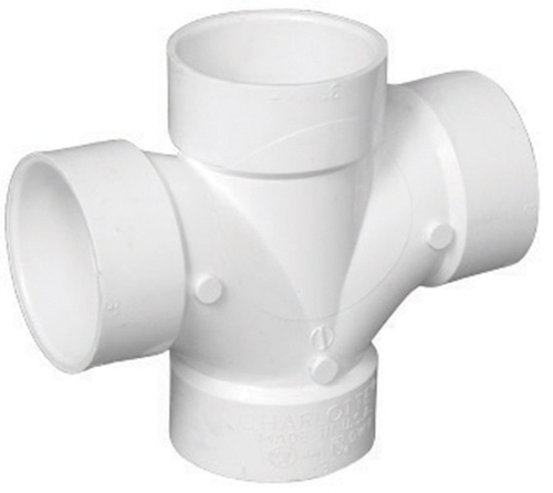 Charlotte Pipe & Foundry PVC004280800HA PVC-DWV Double Sanitary Tee