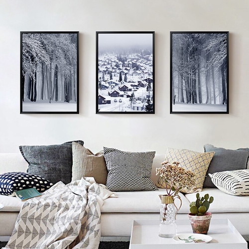 Forest Landscape Wall Art Posters Snow