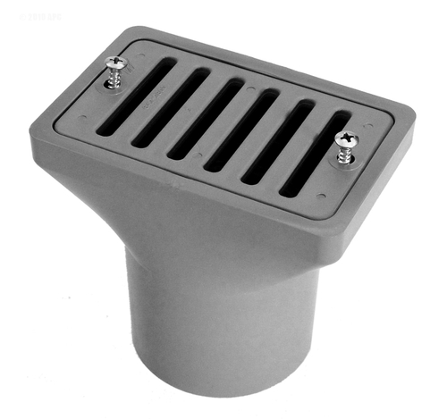 Waterway WW6402907B 2 x 4 in. Deck Gutter Drain, Gray