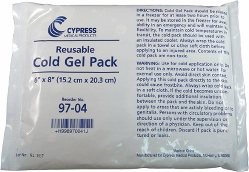 McKesson Case of 12 Reusable Freeze Gel Large 6 x 8. Plastic Firs Aid