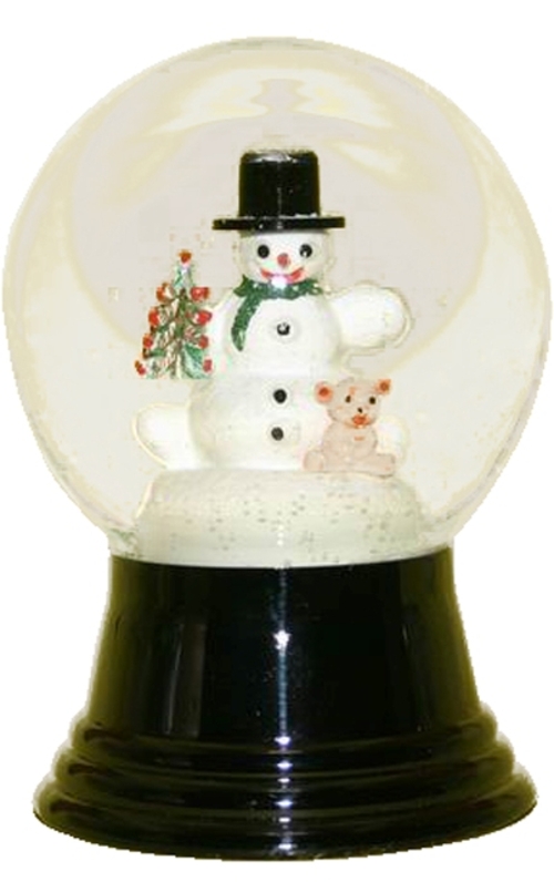 Alexander Taron PR1477 Perzy Snowglobe - Medium Snowman with Bear