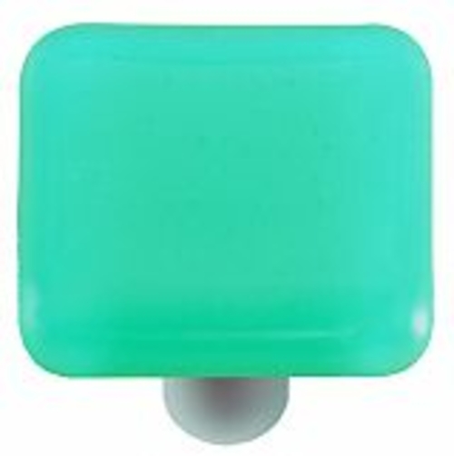 Hot Knobs HK1026-KA Light Aqua Blue Square Glass Cabinet Knob - Alumin