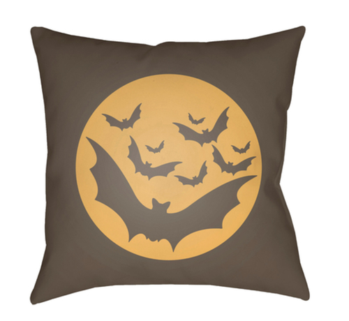 Surya BOO171-1818 18 x 18 x 4 in. Boo Square Throw Pillow, Gray & 