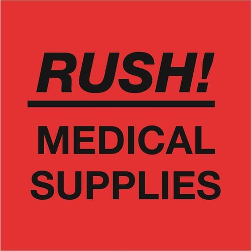 Tape Logic DL1337 4 x 4 in. - Rush - Medical Supplies Fluorescent Red 