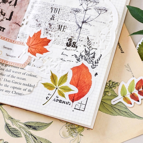 46PCS/PACK Cute Leaf Plant Sticker