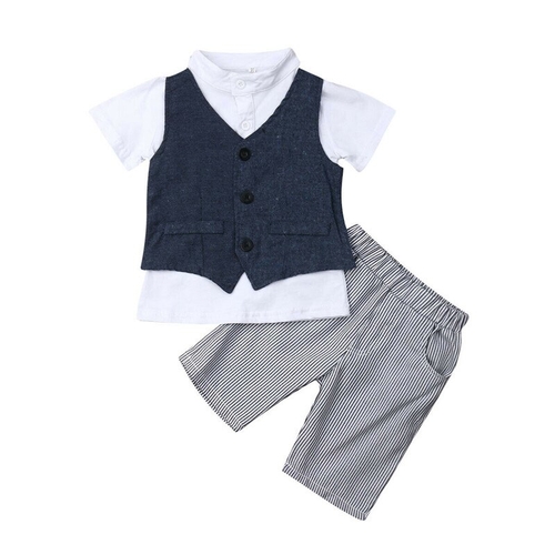 Toddler Baby Boy Gentleman Formal Outfits Summer T