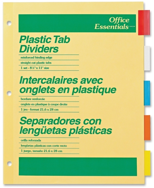 Avery Consumer Products Economy Insertable Dividers, 5 Tabs,
