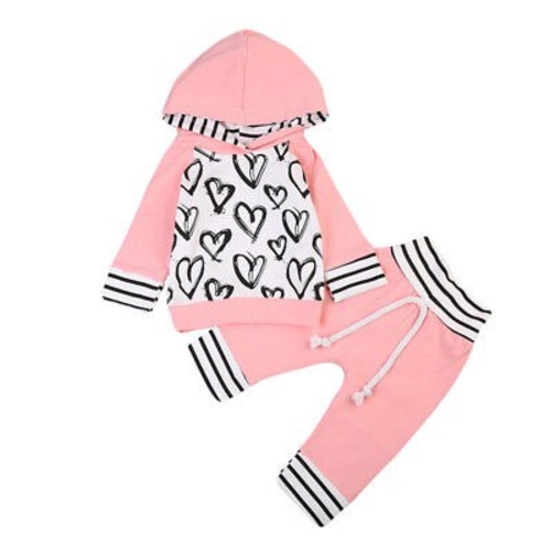 Newborn Kids Baby Girl Clothes Long Sleeve Hooded